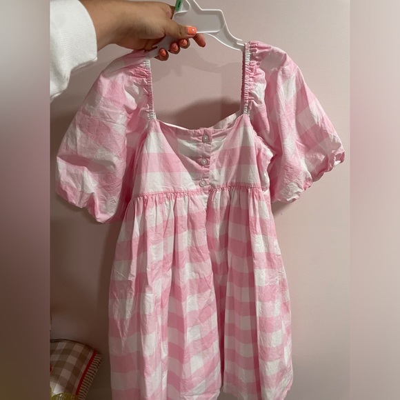 Janie and Jack Pink White Gingham Dress Size 8 - Picture 3 of 4
